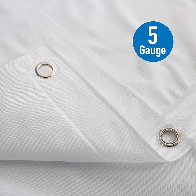 Bath Bliss 2 Pack PVC Heavy Weight Shower Curtain Liner | 4G | 70" x 72" |Rust Resistant Copper Grommets | Magnetic Hem | White
