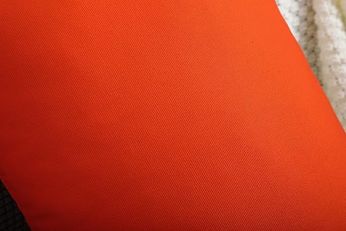 TangDepot Handmade Decorative Solid 100% Cotton Canvas Throw Pillow Covers/Cushion Covers, 45 Colors Available - (20" x20" , Deep Orange, 2 Count (Pack of 1)) | 100% cotton, same-color zip, machine wash & air dry. For living room, bedroom, office, car....