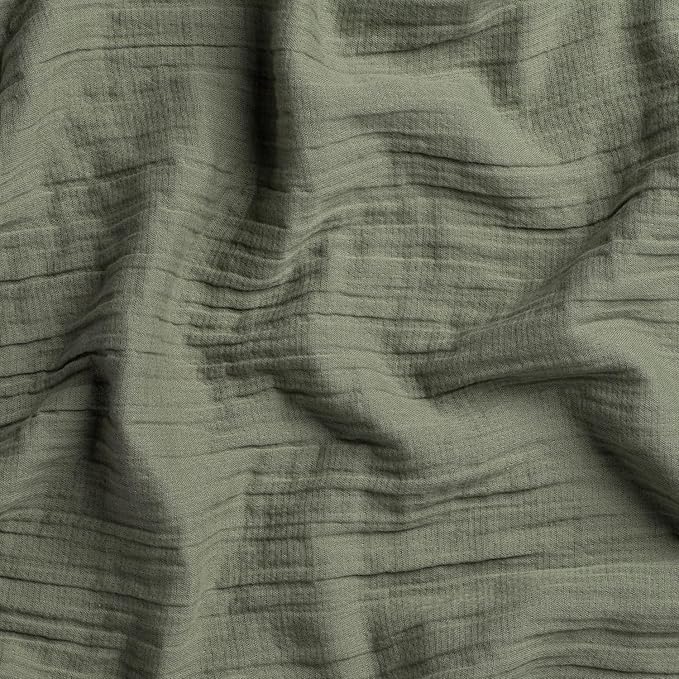 Zen Queen Sheet Set, Sage Green 100% Cotton Gauze 4-Pc. Sheet Set, Oeko-TEX Certified Queen Sheets, with Flat Sheet, Fitted Sheet and 2 Pillowcases, Earth Tone Bedding
