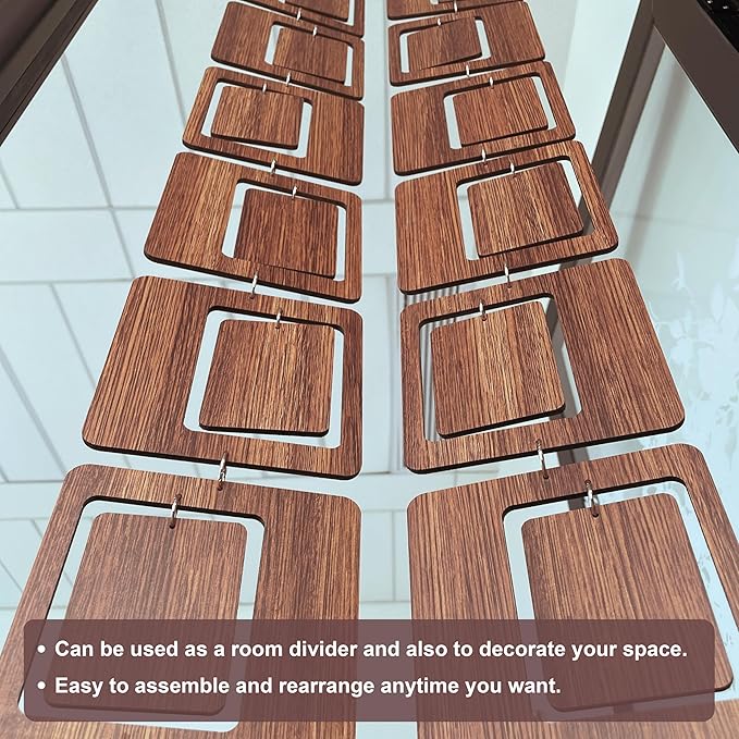 40PCS Retro Mid Century Modern Wall Art MCM Decor for Living Room Bedroom Kitchen Study, Walnut Wood Texture 16.5"x51.3"