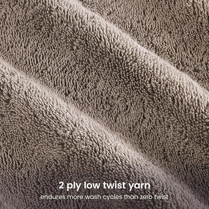 BIOWEAVES 100% Organic Cotton Bath Sheet Set of 2 | Soft Oversized Bath Towels | 700 GSM Premium Bath Towel Sheet Set GOTS Certified - Taupe