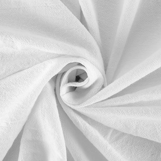 Archaeo - 54870 Washed 100% Cotton Twist Tab Curtain, 52" x 63" Panel, White