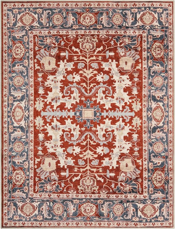 Keen Home Design 3x5 Rug - Machine Washable Entry Rug with Non-Slip Backing, Ideal for Enteryway, Kitchen, Bathroom, Laundry Room - Vintage, Easy Clean, Durable, Low Pile Rug - (3' x 5')