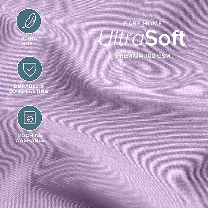 Bare Home Comforter Set - Full Size - Ultra-Soft - Goose Down Alternative - Premium 1800 Series - All Season Warmth (Full, Lavender)