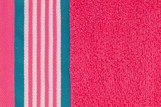 CASA COPENHAGEN He & She 6Pcs 100% Egyptian Cotton Large Designer Towels Gift Set- Cyan - Pink, 550GSM, 2Bath 2Hand 2Washcloths, Bath Towels for Bathroom (Gift Set for Women & Men)