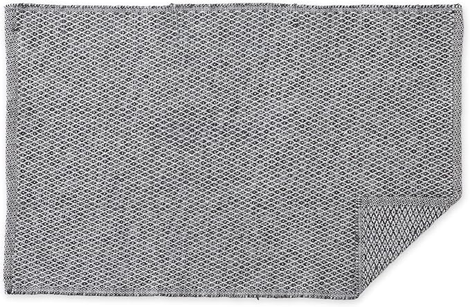 DII Woven Recycled Yarn Rag Rug Collection Miniature Diamonds, 2x3', Gray (Pack of 4)
