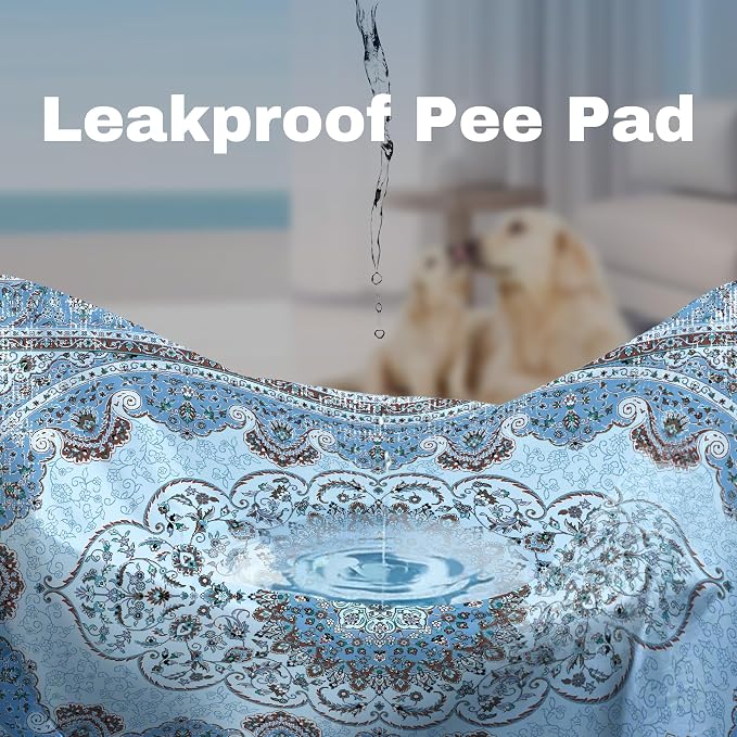 PatiencET Washable Pee Pads for Dogs Cat Litter Mat 72'' x 72" Super Absorbent Leakproof Reusable Puppy Pads 1 Pcs Puppy Training Pad with Non-Slip Bottom for Potty Whelping Playpen Crate Green