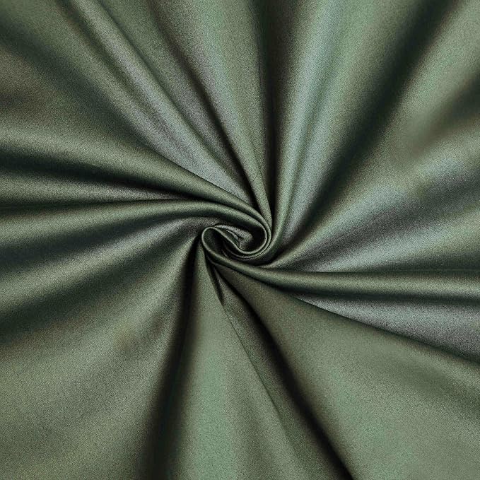 Olive Green Cotton Duvet Cover Set King 100% Long-Staple Cotton Sateen Bedding Set, Soft Breathable Smooth Organic Pure Cotton Plain Comforter Cover, Luxury Minimalist Bedroom Decor for All Season