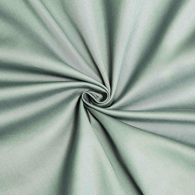 Sage Green Cotton Duvet Cover Set Queen 100% Long-Staple Cotton Sateen Bedding Set, Soft Breathable Smooth Organic Pure Cotton Plain Comforter Cover, Luxury Minimalist Bedroom Decor for All Season