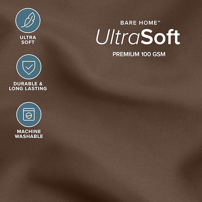 Bare Home Comforter Set - Full Size - Ultra-Soft - Goose Down Alternative - Premium 1800 Series - All Season Warmth (Full, Cocoa)