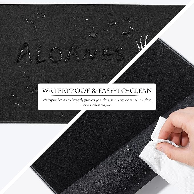 ALOANES Waterproof Mouse Pad with Durable Stitched Edge, XL Gaming Keyboard Pad, Non-Slip Rubber Base, Extended Desk pad for Gamer, Office & Home, Left Skeleton Mousepad 31.5"x 11.8"x 0.12"