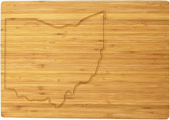 BambooMN Large Ohio Grooved Image Premium Bamboo Cutting Board - 17" x 11.5" x .75" - 1 Piece