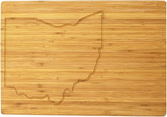 BambooMN Large Ohio Grooved Image Premium Bamboo Cutting Board - 17" x 11.5" x .75" - 1 Piece