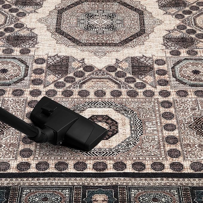 Keen Home Design 30"x120" Rug - Machine Washable Runner Rug with Non-Slip Backing, Ideal for Hallway, Entryway, Kitchen, Laundry Room - Vintage, Easy Clean, Durable, Low Pile - (2'6" x 10')