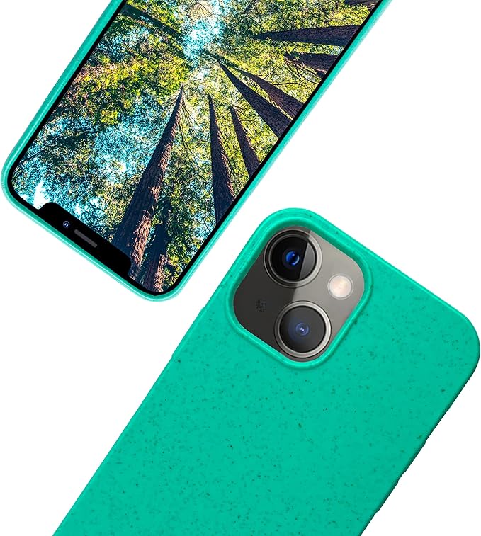 eplanita Eco Mobile Phone Case Compatible with iPhone 13 Mini, Plant Fiber, Drop Protection Cover, Durable and Sustainable (for iPhone 13 Mini, Mint)