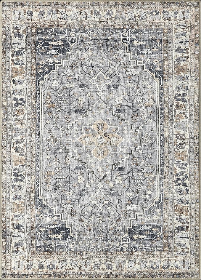 Keen Home Design 3x5 Rug - Machine Washable Entry Rug with Non-Slip Backing, Ideal for Enteryway, Kitchen, Bathroom, Laundry Room - Vintage, Easy Clean, Durable, Low Pile Rug - (3' x 5')