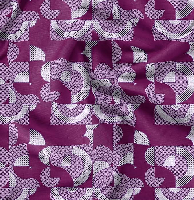 Soimoi Tribal Print - Pink, Viscose Rayon Fabric Material - 42 Inch Wide, 1 Yard, Unstitched Material for Dresses, Blouses, Skirts, Sleepwear, Kids Clothing