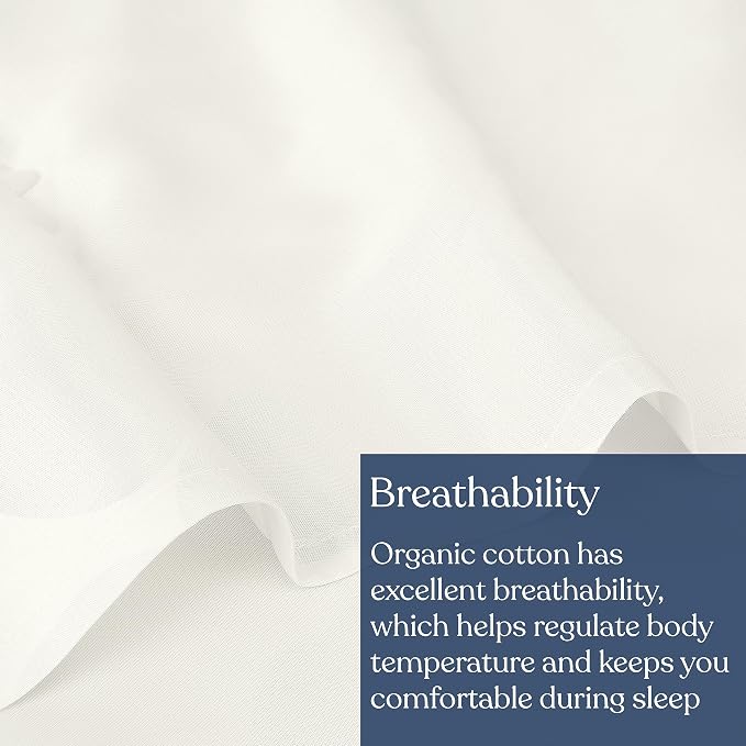 GOTS Certified 100% Organic Cotton Flat Sheet, 400TC Long Staple Cotton, Ultra Soft, Silky, Moisture-Wicking, Smooth & Breathable, Best Sheets for Hot Sleepers