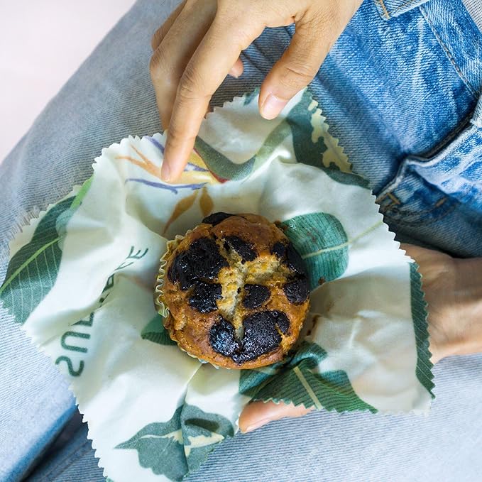 SUPERBEE Beeswax Wrap for Food, Set of 3 Bees Wax Wraps, Reusable for Wrapping Vegetables, Cheese Paper, Bowl Covers and Sandwich Wrapping Paper, Beeswax Food Wrap (Jungle)