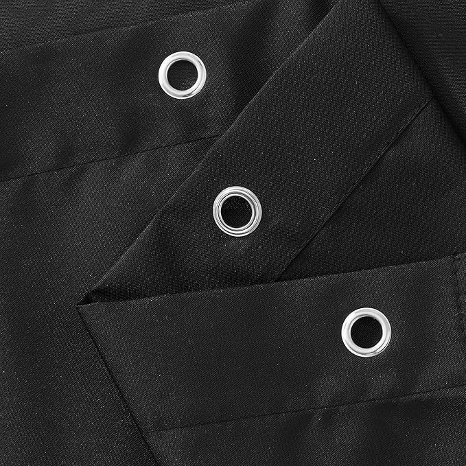 N&Y HOME Fabric Shower Curtain or Liner Extra Long 72 x 84 Inches - Hotel Quality, Machine Washable, Water Repellent - Black, 72x84