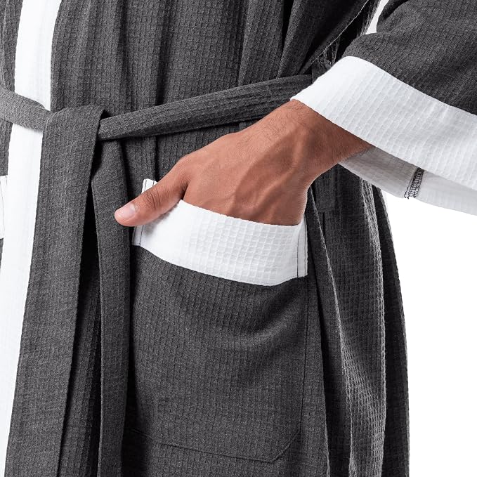 IZOD Men's Waffle Knit Kimono Robe