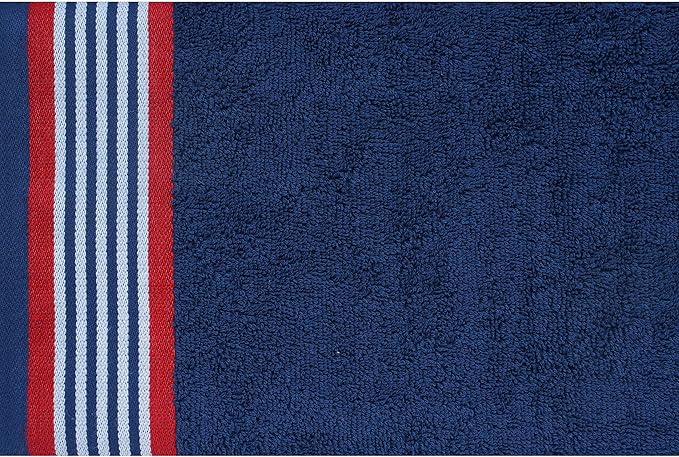 CASA COPENHAGEN He & She 6Pcs 100% Egyptian Cotton Large Designer Towels Gift Set- Blue - Red, 550GSM, 2Bath 2Hand 2Washcloths, Bath Towels for Bathroom (Gift Set for Women & Men)