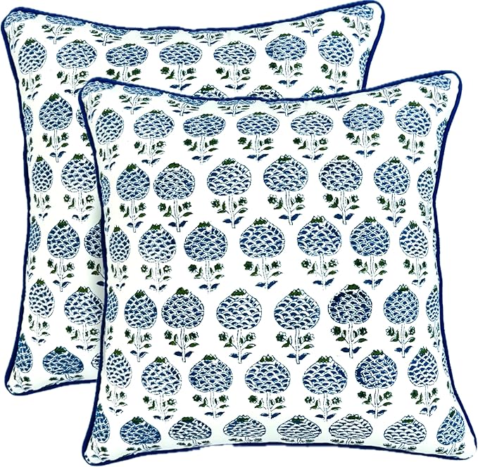 ATOSII Cushion Cover (Roma Blue, Set of 2-24 X 24 Inches)