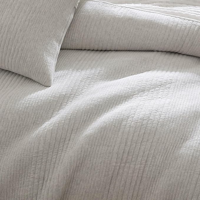 Duvet Cover Set - King, Soft Jersey Knit Bedding - 3 Piece - Heathered Gray