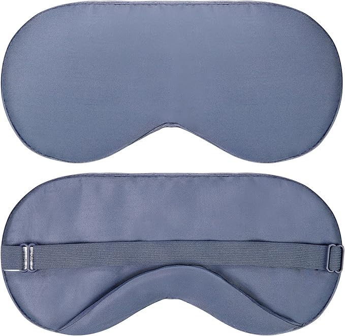 Sleep Mask - Navy Gray, 100% Viscose Derived from Bamboo - Lightweight Eye Mask with Adjustable Strap - Blackout Sleeping Blindfold for Women & Men - Comfortable Light Blocking Eye Cover