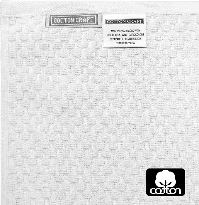 COTTON CRAFT Hooded Bath Towel – 2 Pack Oversized 35x70 Waffle Weave Towel with Hood for Adults - 100% Ringspun Cotton Pool Bath Sheet Wrap with Hood - Soft Super Absorbent Quick Dry – 450 GSM – White