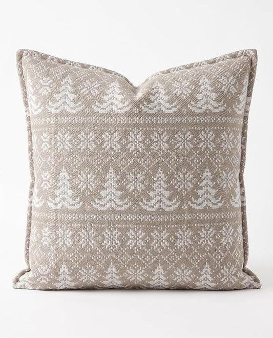 SanVia Cotton Throw Pillow Covers 20x20 – Handwoven Jacquard Texture, Fade-Resistant, No Pilling – Hidden Zipper, Decorative Cushion Cover for Sofa, Couch, Bed – Insert Not Included (Boho, Green)
