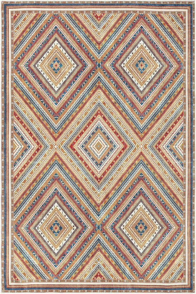 Keen Home Design 10x14 Rug - Machine Washable Area Rug with Non-Slip Backing, Ideal for Living Room, Dining Room, Bedroom - Vintage, Easy Clean, Durable, Low Pile Rug - (9'7" x 14')