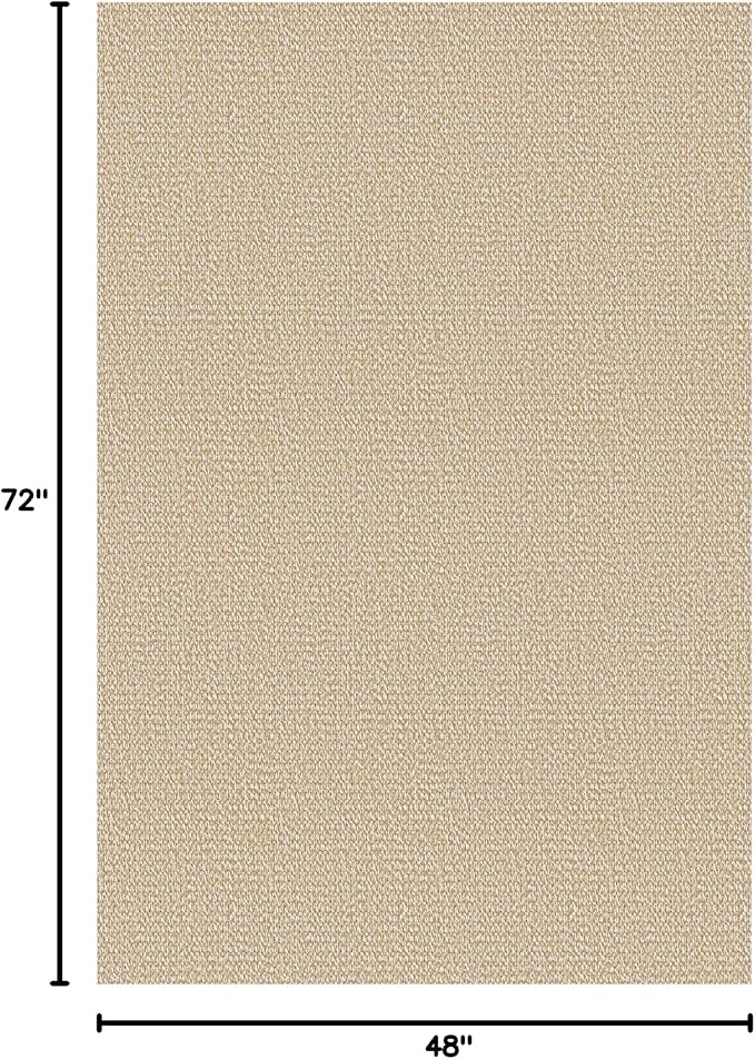 EARTHALL Washable Area Rug 4x6 Ft Non Slip Rugs for Entryway Braided Throw Rugs Bedroom Carpet Cotton Entry Rug Woven Floor Carpets for Bedroom Dining Room Living Room, Golden Beige/White