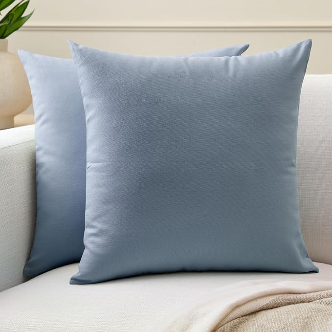 Encasa XO Throw Pillow Covers 24x24 in Set of 2 B Grey | No Inserts | Cotton Pillow Covers for Living Room, Bed, Sofa, Couch | Decorative Cushion Covers with Improved Zipper