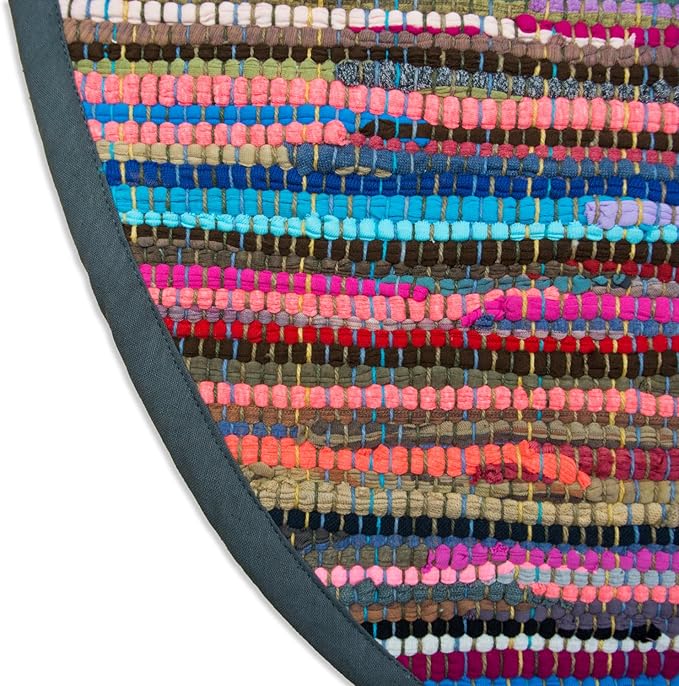 DII Chindi Home Collection Handwoven Multicolor Area Rag Rug, 36" Round