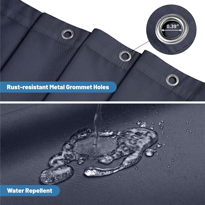 1 Pack Water-Repellent Fabric Shower Curtain Liner - Hotel Quality Machine Washable, 3 Heavy-Duty Magnets with Rustproof Grommets & Weighted Hem, Standard Size 72x84in Blue