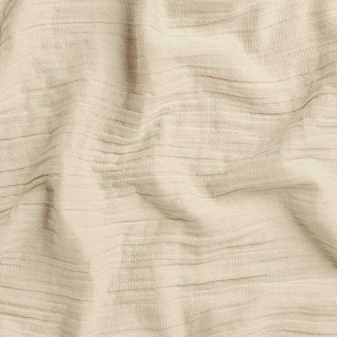 Dune Queen Sheet Set, Sandy Beige 100% Cotton Gauze 4-Pc. Sheet Set, Oeko-TEX Certified Queen Sheets, with Flat Sheet, Fitted Sheet and 2 Pillowcases, Earth Tone Bedding