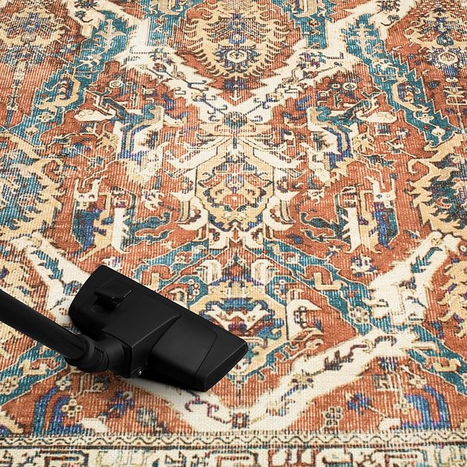 Keen Home Design 30"x84" Rug - Machine Washable Runner Rug with Non-Slip Backing, Ideal for Hallway, Entryway, Kitchen, Laundry Room - Vintage, Easy Clean, Durable, Low Pile Rug - (2'6" x 7')