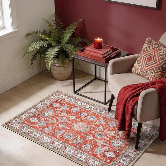 Keen Home Design 24"x36" Rug - Machine Washable Entry Rug with Non-Slip Backing, Ideal for Enteryway, Kitchen, Bathroom, Laundry Room - Vintage, Easy Clean, Durable, Low Pile - (2' x 3')
