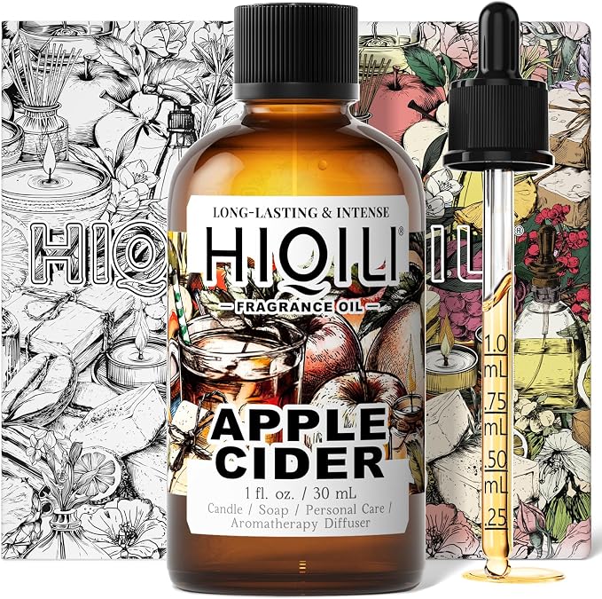 HIQILI Apple Cider Fragrance Oil for Diffuser, Candle & Soap Making | for Home, Car & Office Essential Oil Aromatherapy, Luxury Wine Scented - 1 Fl Oz / 30 ML