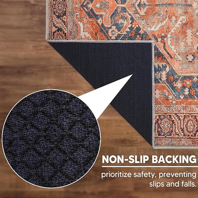 Keen Home Design 2x3 Rug - Machine Washable Entry Rug with Non-Slip Backing, Ideal for Enteryway, Kitchen, Bathroom, Laundry Room - Vintage, Easy Clean, Durable, Low Pile Rug - (2' x 3')