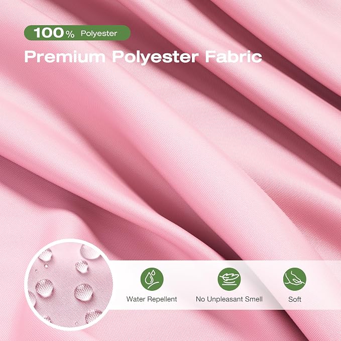 Pink Fabric Shower Curtains 70 X 72 Inch, Water-Resistant Heavy Duty Bathroom Cloth Shower Curtain Liner