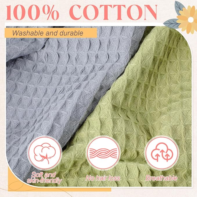 SmoothNovelty 4 Pack 100% Cotton Waffle Bathroom Hand Towels 13 x 29 Inch Waffle Weave Kitchen Dish Towel Quick Dry Absorbent for Bathroom Shower Gym Spa Yoga, Candy Color