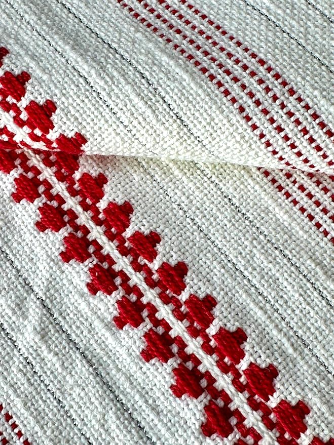 SanVia Cotton Throw Pillow Covers 20x20 – Handwoven Jacquard Texture, Fade-Resistant, No Pilling – Hidden Zipper, Decorative Cushion Cover for Sofa, Couch, Bed – Insert Not Included (Striped, White)