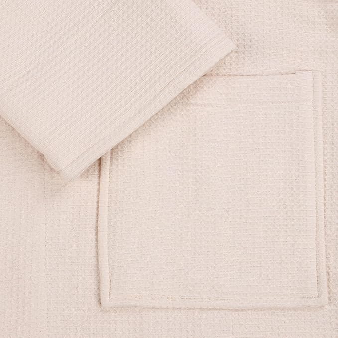 Superior Waffle Weave Cotton Unisex Bathrobe with Belt, Soft and Absorbent Robe for Men and Women Bath Essentials Robes