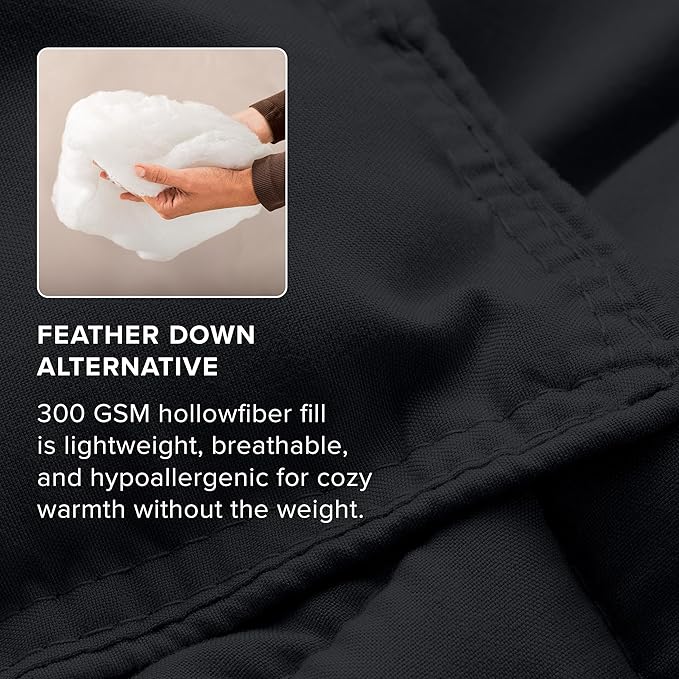 Bare Home Comforter Set - California King Size - Ultra-Soft - Goose Down Alternative - Premium 1800 Series - All Season Warmth (California King, Black)