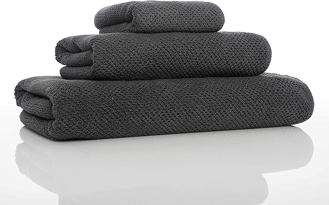 Graccioza Bee Waffle Hand Towel 18" x 30" - 100% Egyptian Combed Cotton, 550 GSM - Elegant Waffle Pattern Towels for Bathroom - Super Absorbent and Quick Dry - Soft Bath Towel - Storm