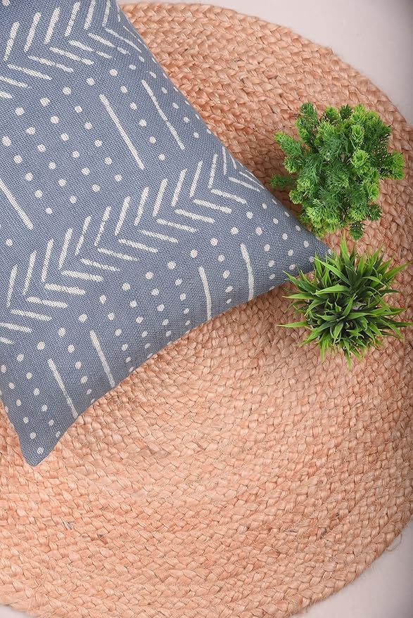 Trade Star Handloomed Pillow Cover 100% Cotton Pillow Cover Boho Pillow Cases Summer Farmhouse Rustic Home Decor Lumbar Back Rest Cushion Case Spring Decorative (Dark Grey Snow 14X36 INCHES)