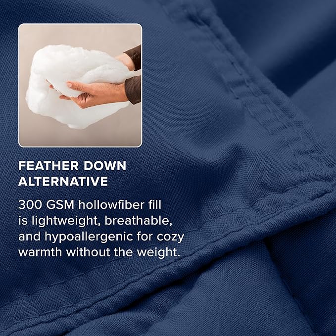 Bare Home Comforter Set - Oversized King Size - Ultra-Soft - Goose Down Alternative - Premium 1800 Series - All Season Warmth (Oversized King, Dark Blue)