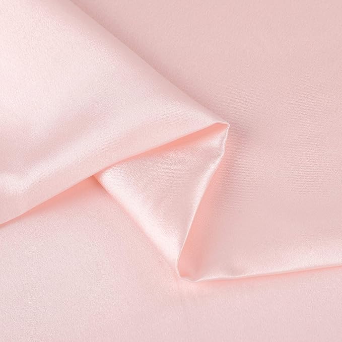 uxcell 1 Pack 100% Charmeuse Pure Silk Pillowcase for Hair and Skin, 350TC 19 Momme Soft Breathable Pillow Case with Hidden Zipper, Pink Silk Pillowcase Travel (14x20inch)